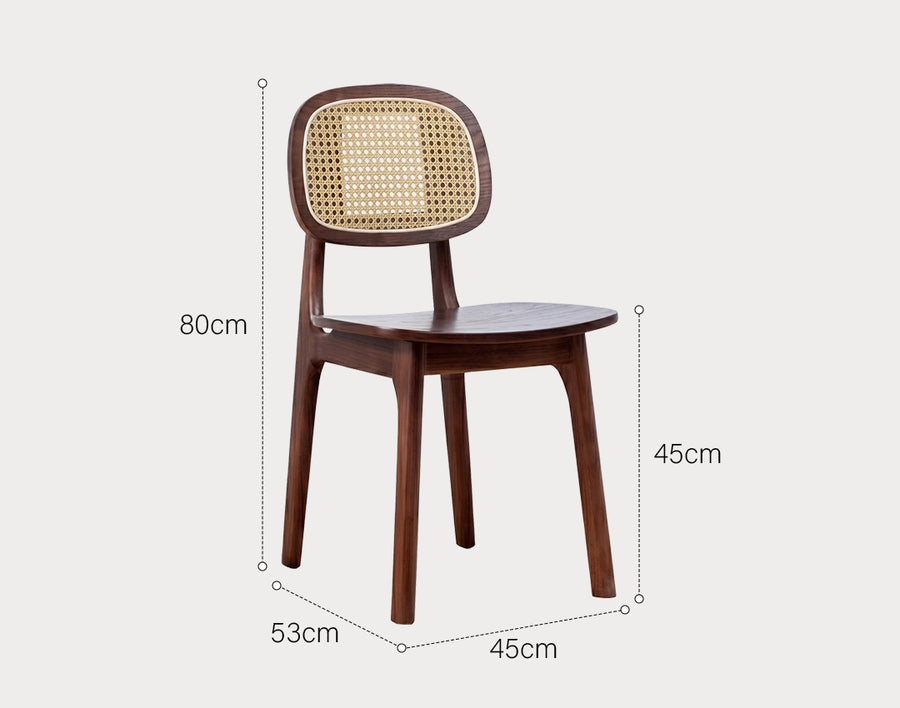 Nicole Rattan Dining Chair, Solid Wood