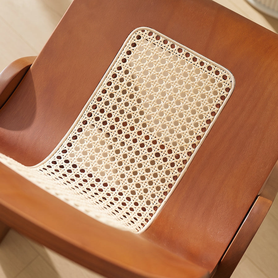 Nita Curved Rattan Dining Chair, Rubber Wood