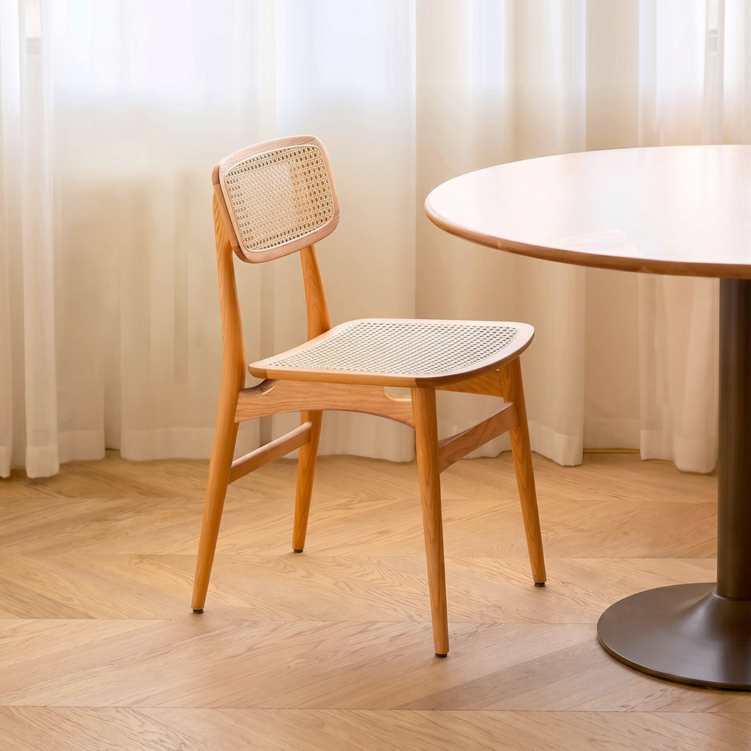 Patten Rattan Dining Chair, Solid Wood