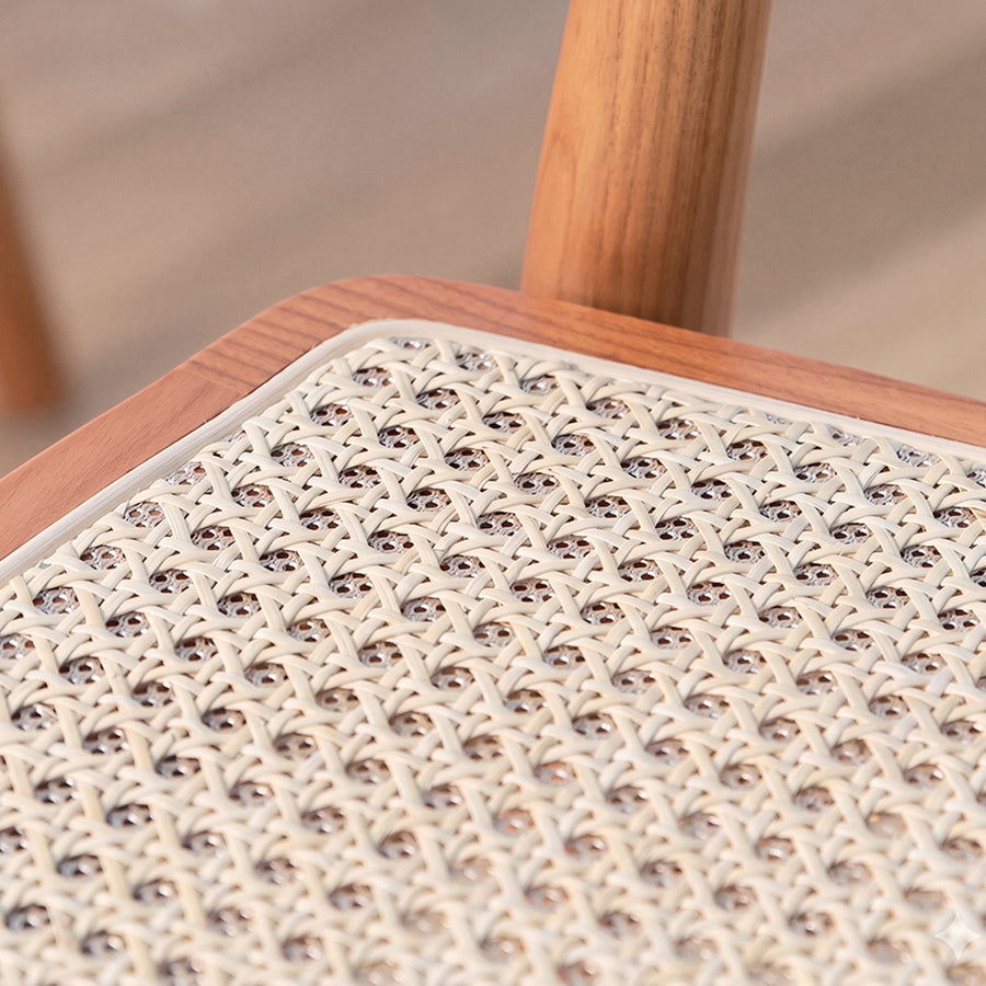 Patten Rattan Dining Chair, Solid Wood