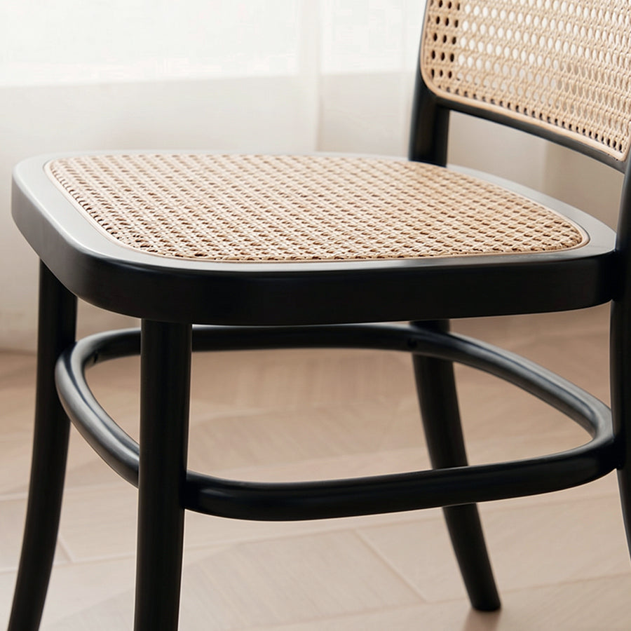 Renee Rattan Dining Chair, Black