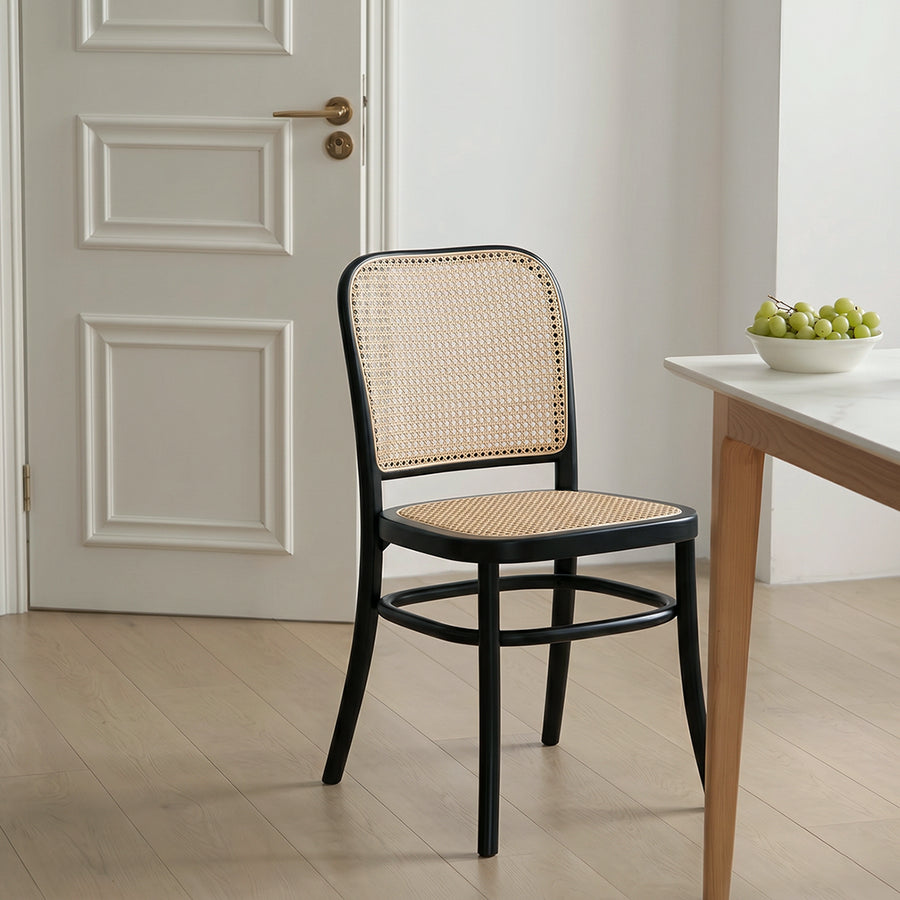Renee Rattan Dining Chair, Black