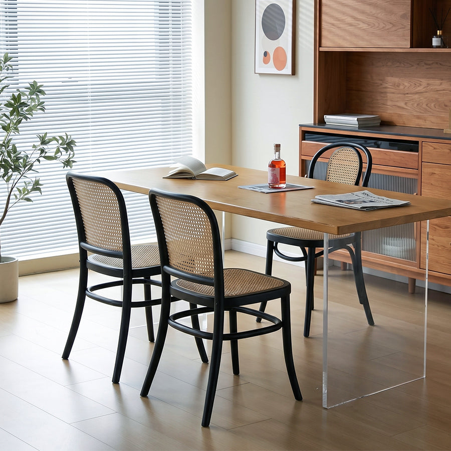 Renee Rattan Dining Chair, Black