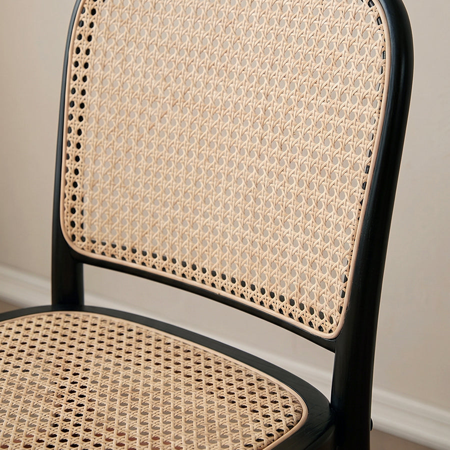 Renee Rattan Dining Chair, Black