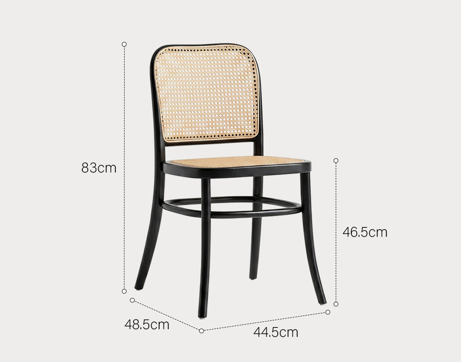 Renee Rattan Dining Chair, Black