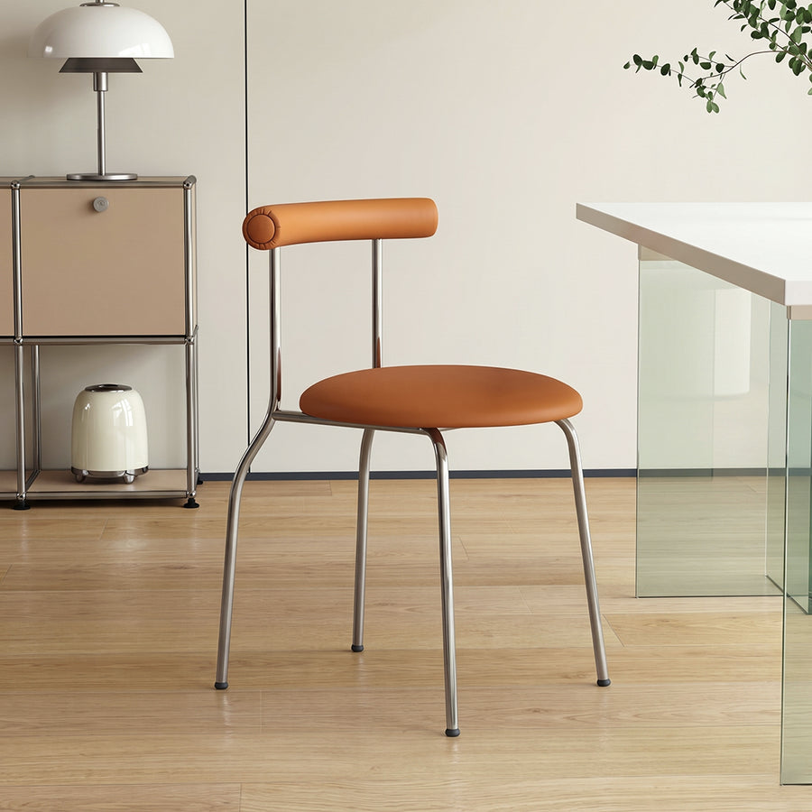 Sagan Dining Chair, Leather & Carbon Steel Alloy