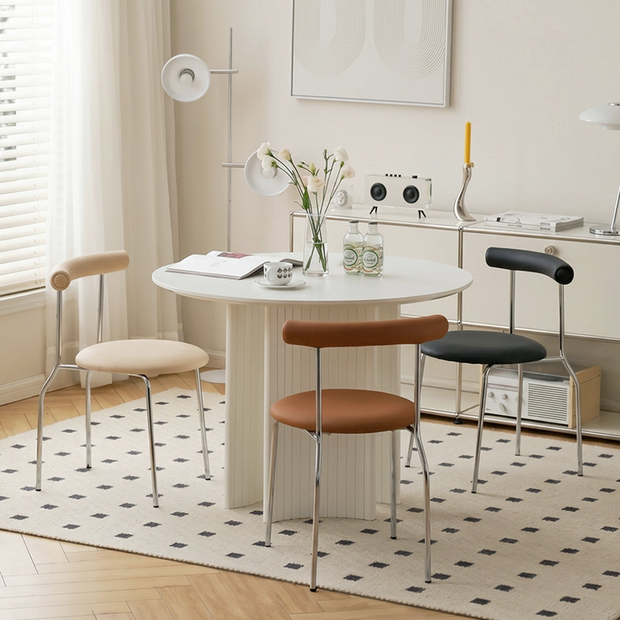 Sagan Dining Chair, Leather & Carbon Steel Alloy