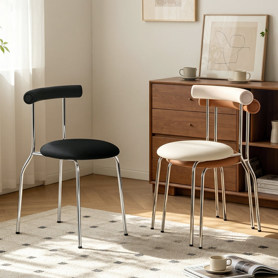 Sagan Dining Chair, Leather & Carbon Steel Alloy