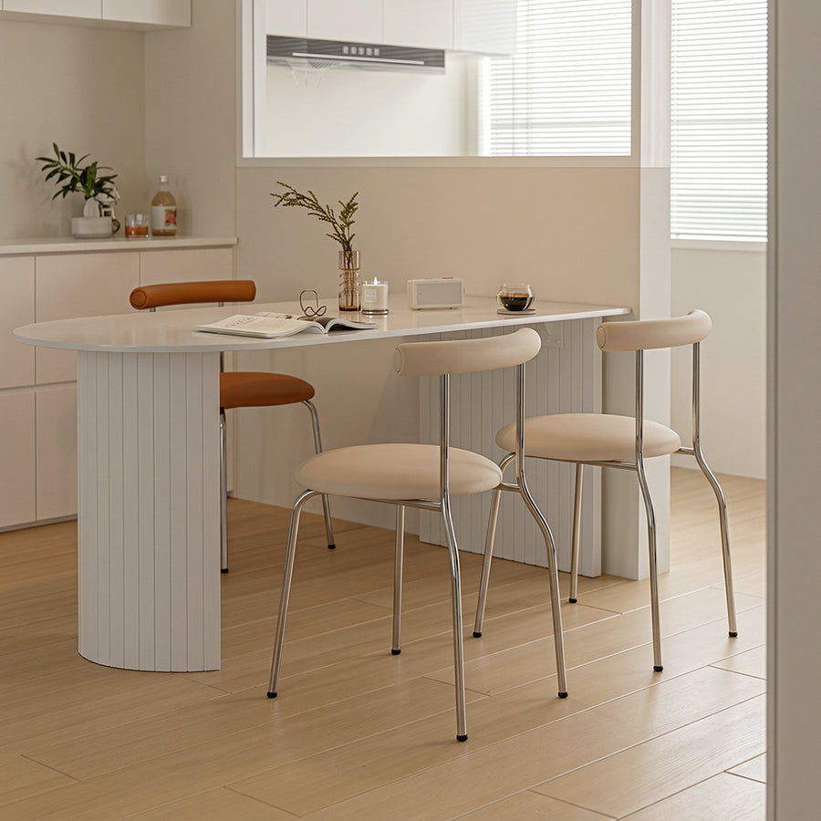 Sagan Dining Chair, Leather & Carbon Steel Alloy