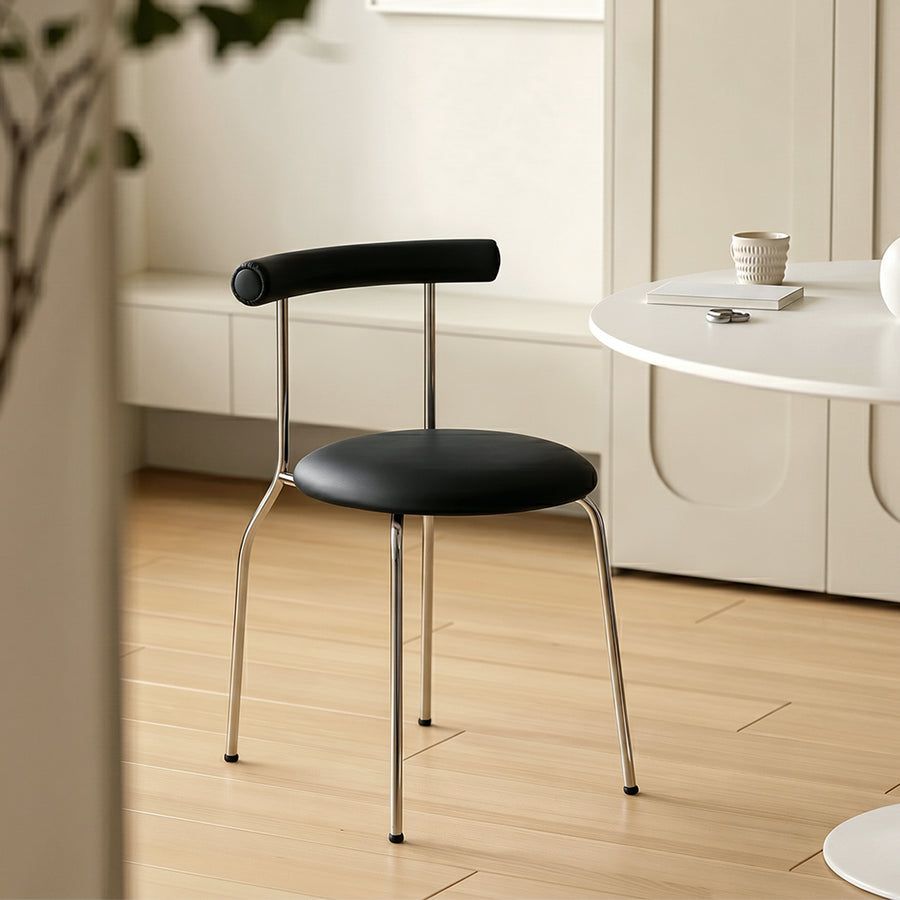 Sagan Dining Chair, Leather & Carbon Steel Alloy