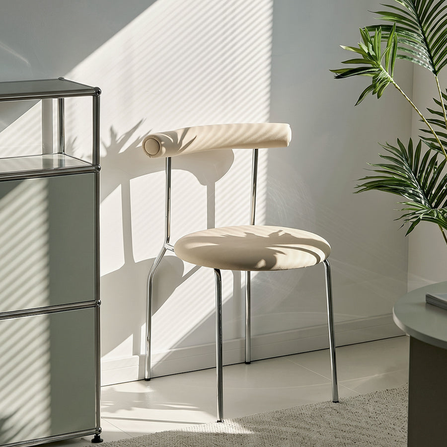 Sagan Dining Chair, Leather & Carbon Steel Alloy