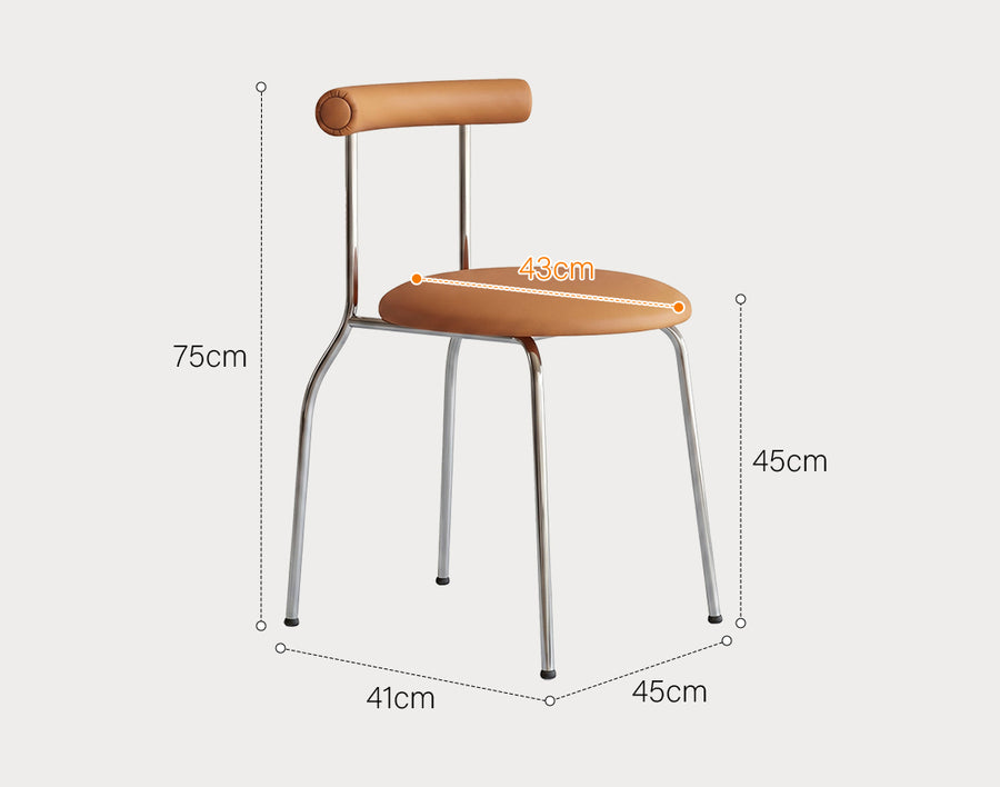 Sagan Dining Chair, Leather & Carbon Steel Alloy