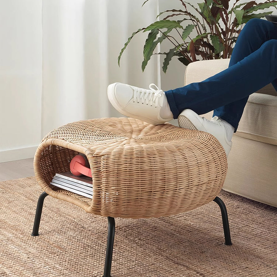 Serrano Outdoor Lounge Chair With Footstool, Rattan