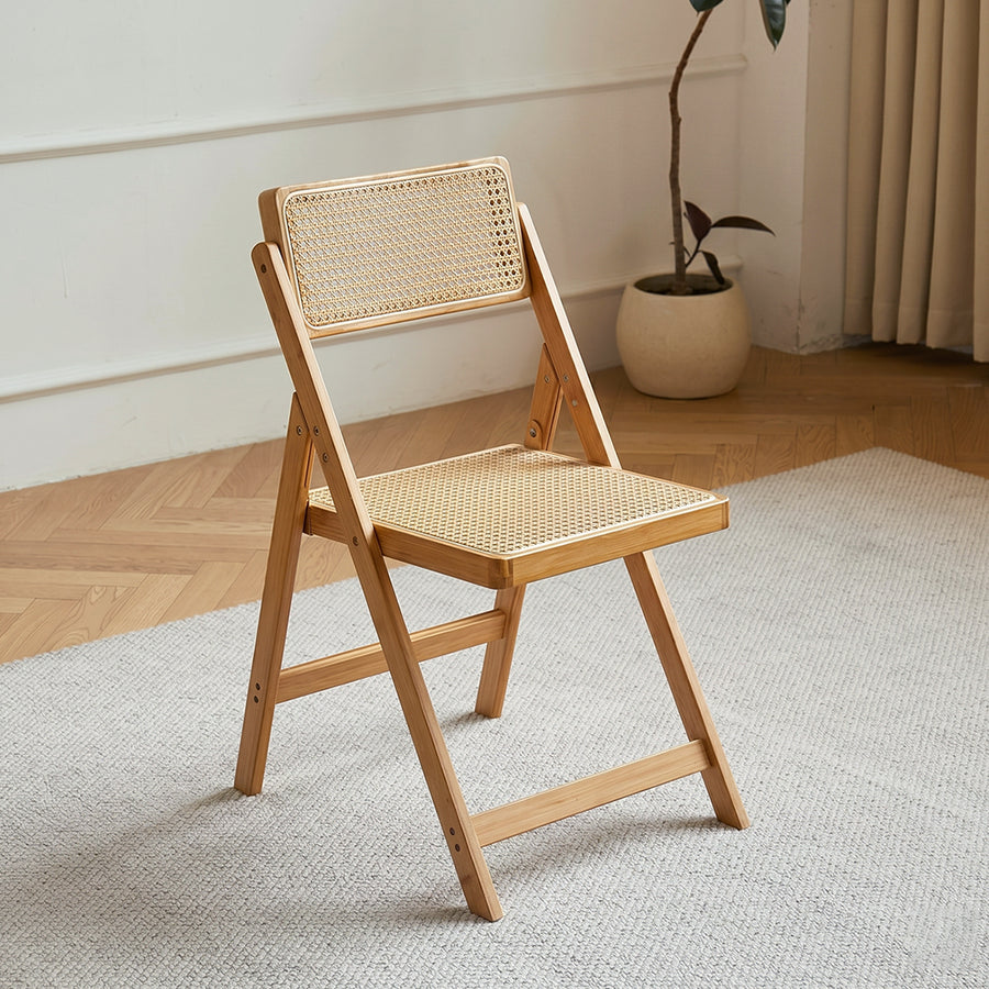 Sharon Foldable Rattan Dining Chair, Bamboo