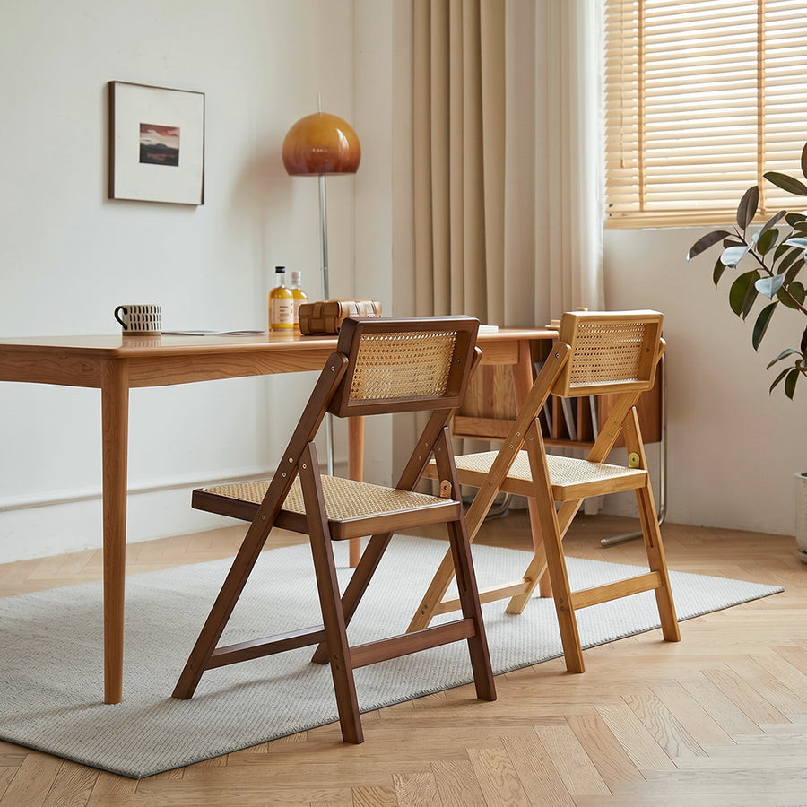 Sharon Foldable Rattan Dining Chair, Bamboo