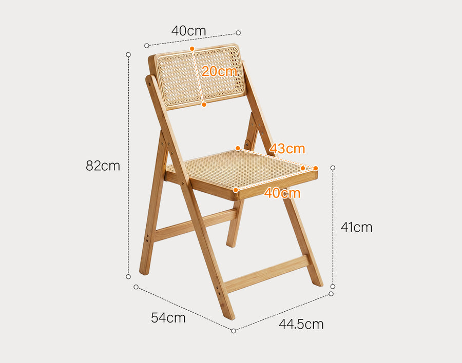 Sharon Foldable Rattan Dining Chair, Bamboo
