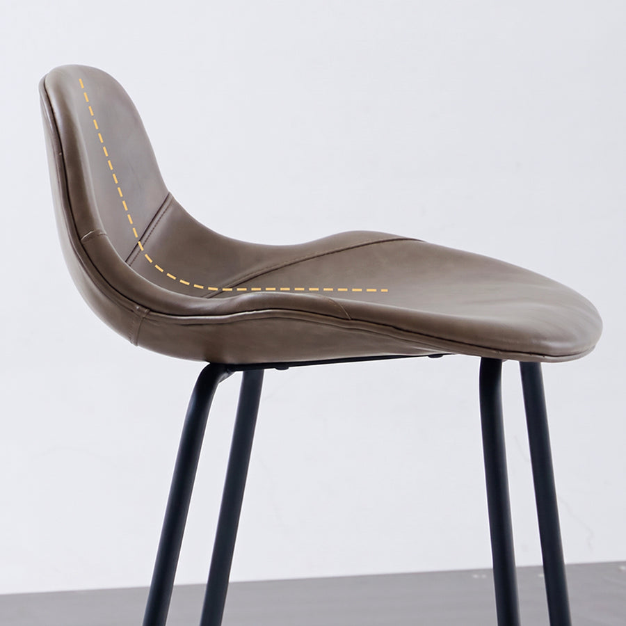 Upton Nordic Bar Stool, Leather