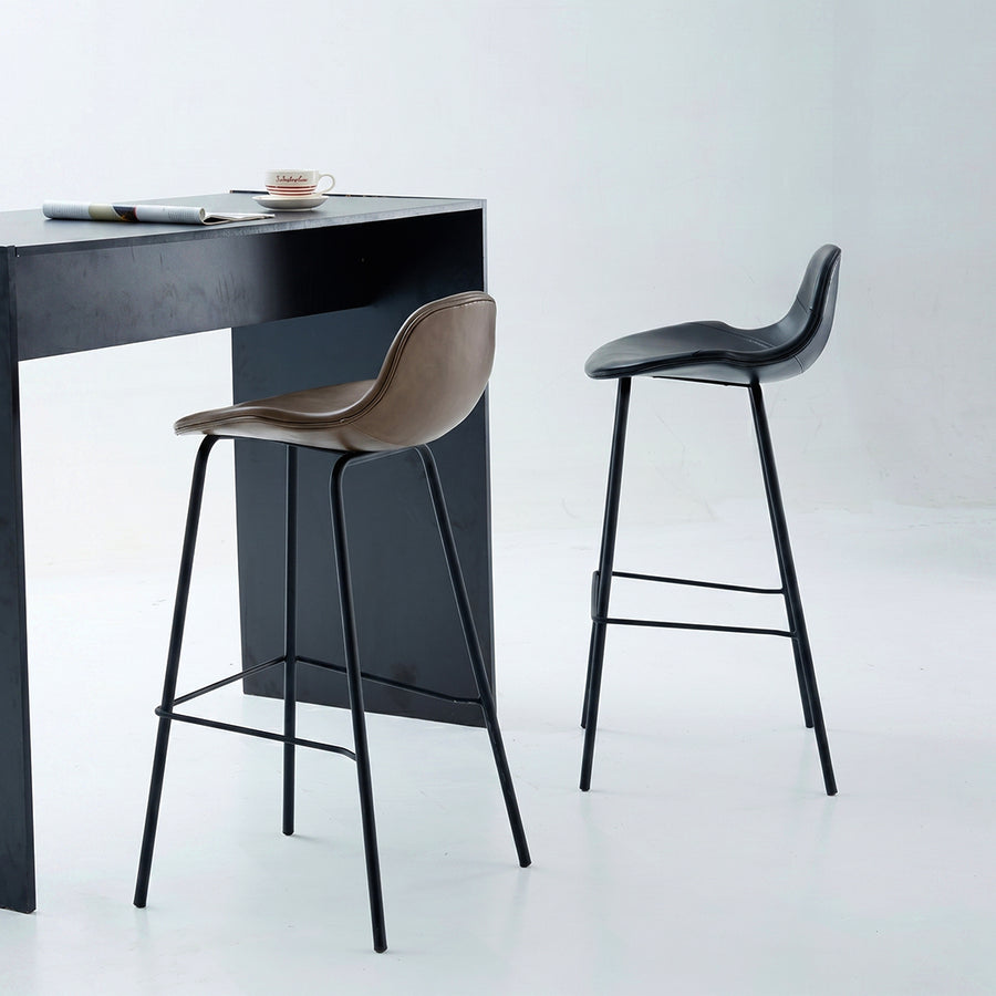 Upton Nordic Bar Stool, Leather