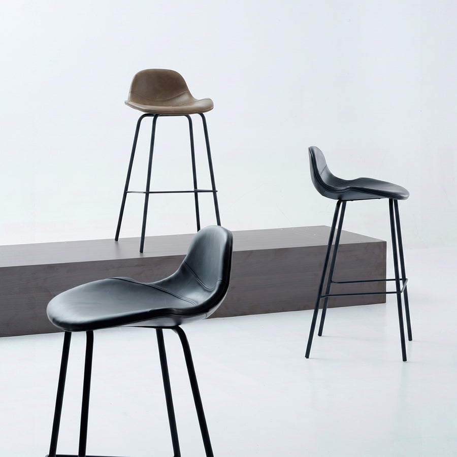 Upton Nordic Bar Stool, Leather
