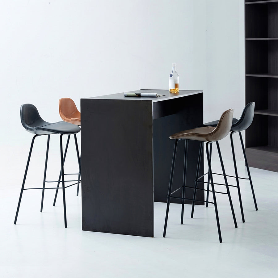 Upton Nordic Bar Stool, Leather