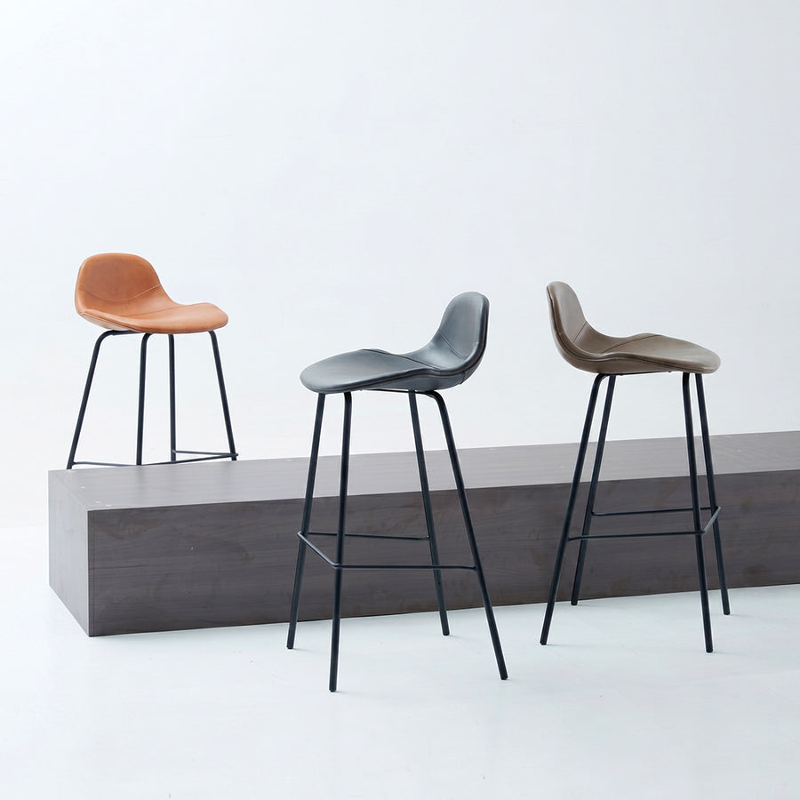 Upton Nordic Bar Stool, Leather