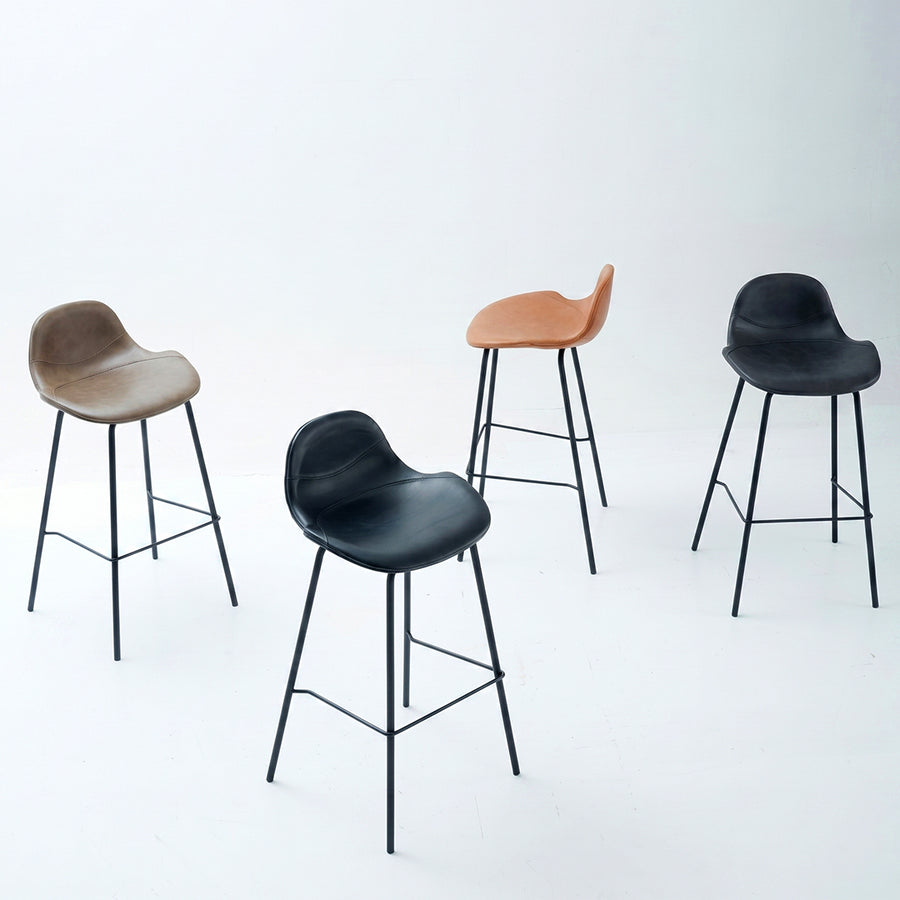 Upton Nordic Bar Stool, Leather