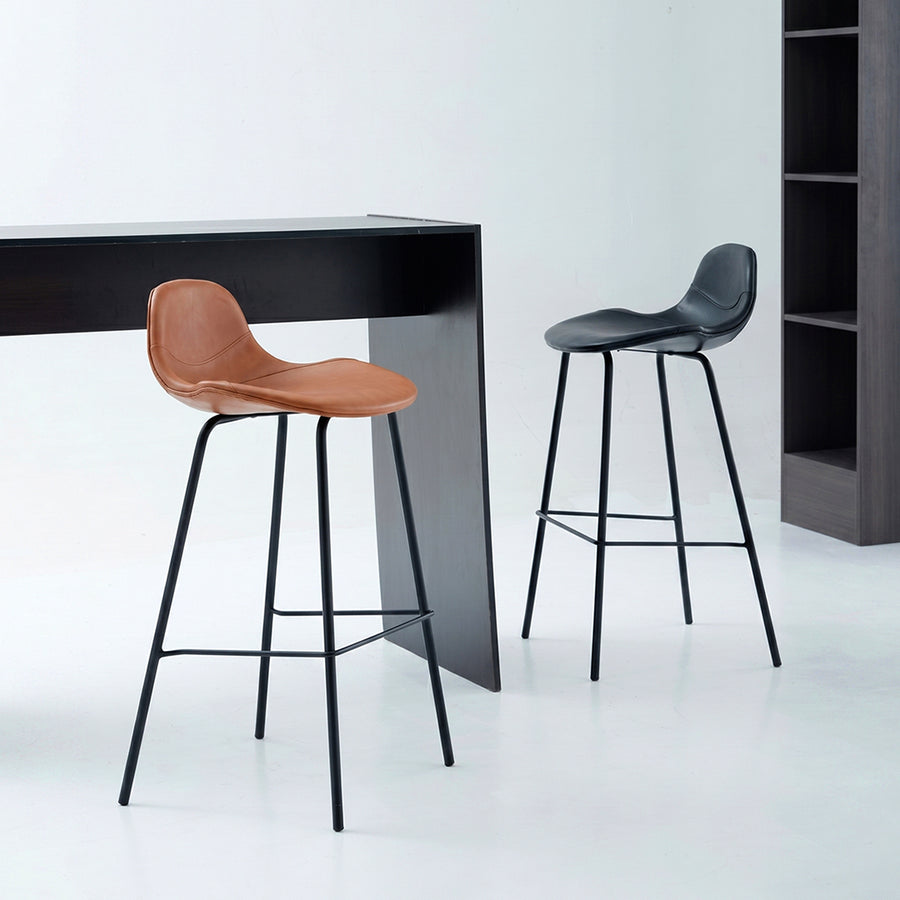 Upton Nordic Bar Stool, Leather