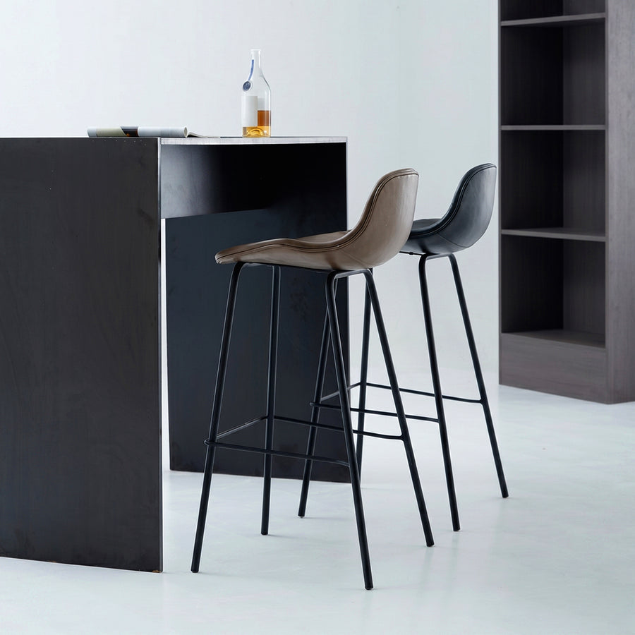 Upton Nordic Bar Stool, Leather