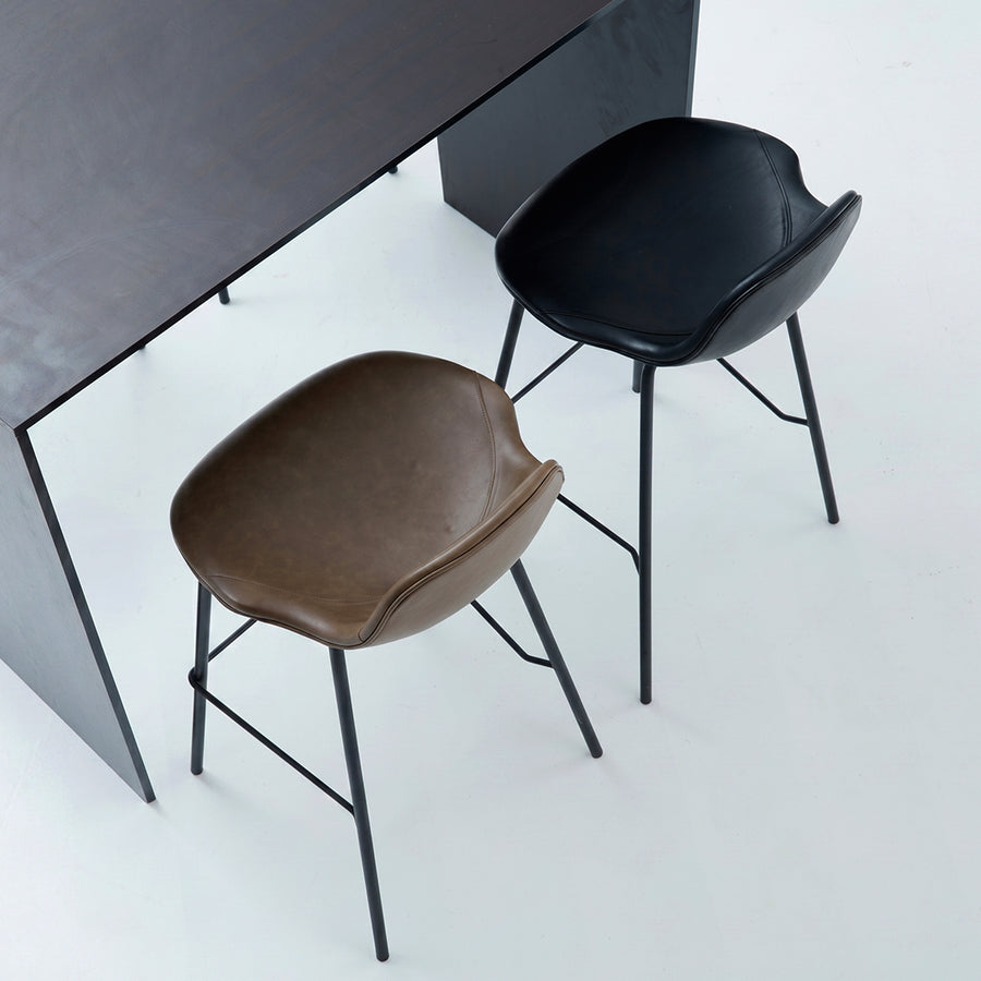 Upton Nordic Bar Stool, Leather