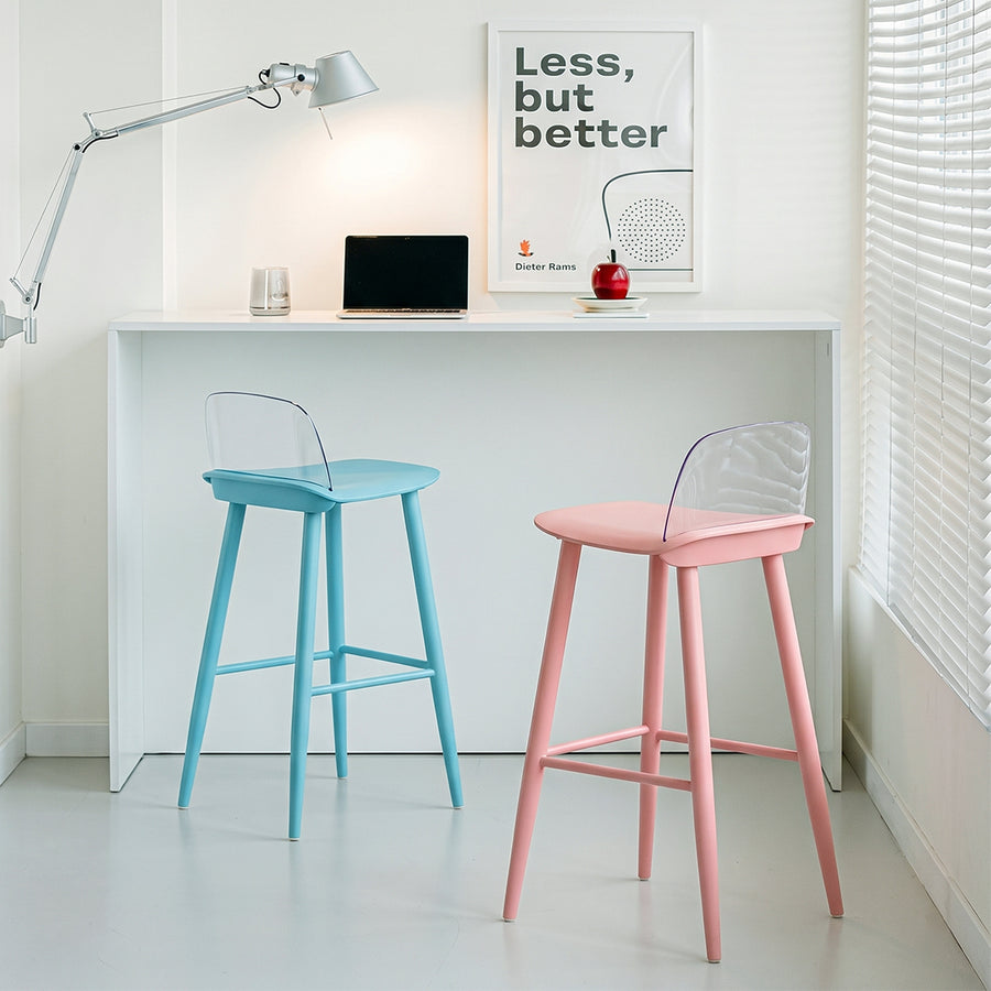 Yves Nordic Bar Stool, Woonden Leg