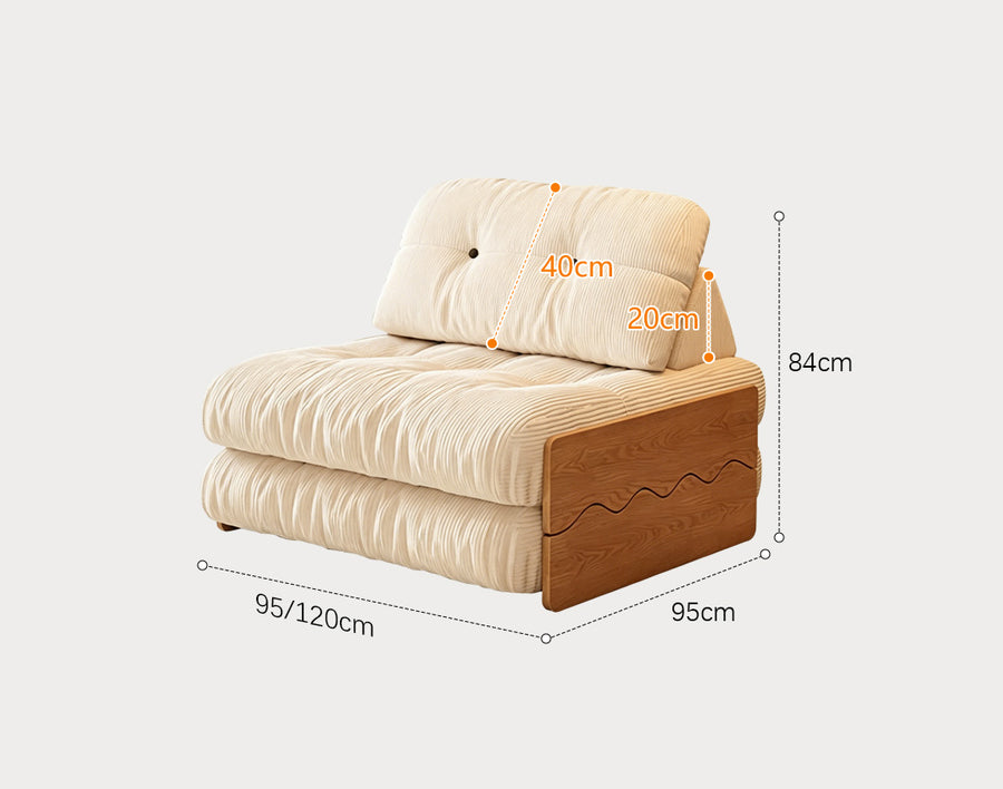 Rachman Sleeper Armchair, Single Seater Bed, Cream styled for accent chair UK