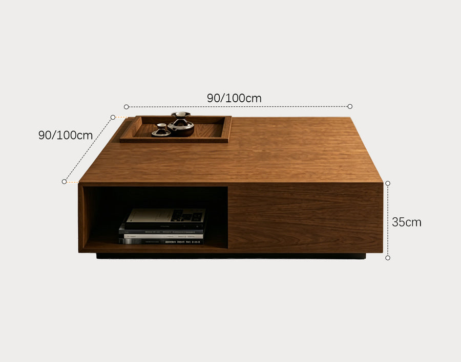 Rexana Coffee Table With Drawer, Walnut