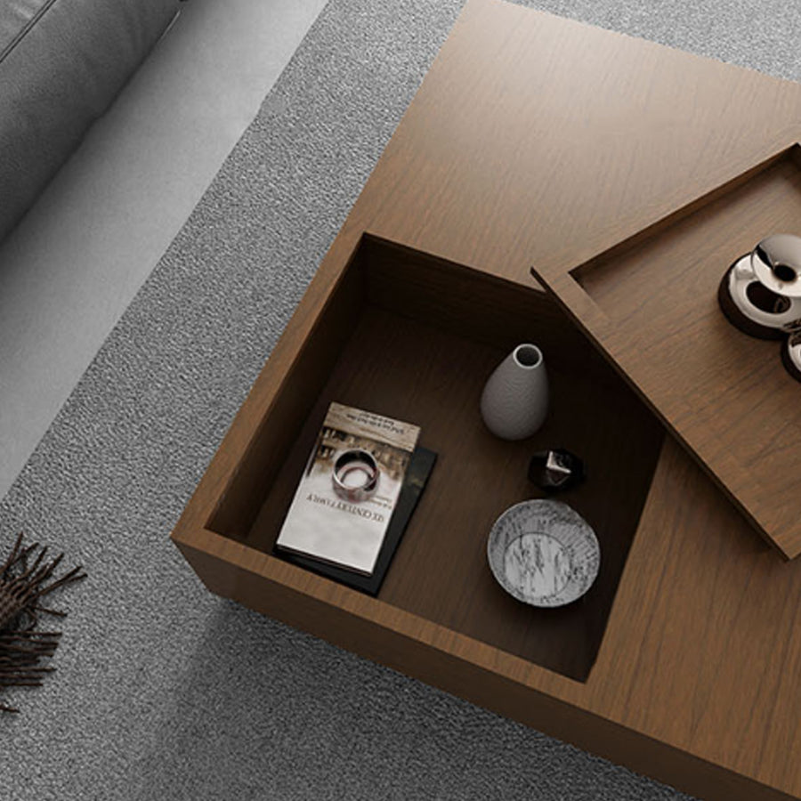 Rexana Coffee Table With Drawer, Walnut