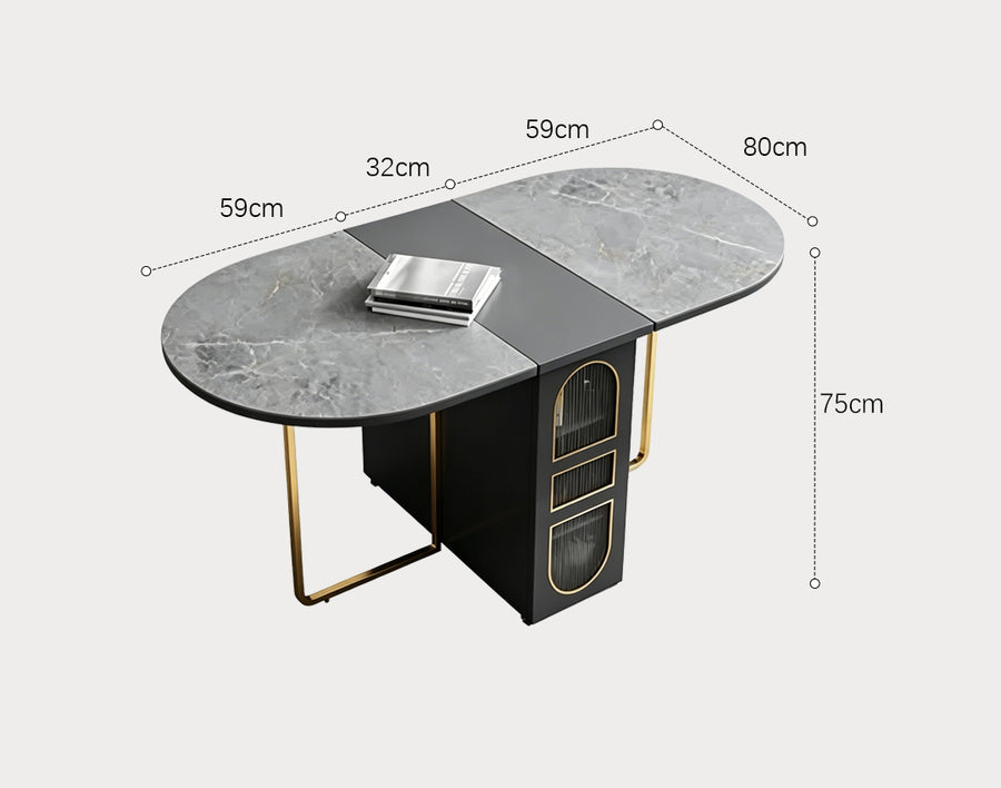 Classical Dining Table Set lifestyle view with marble effect dining table and 6 chairs