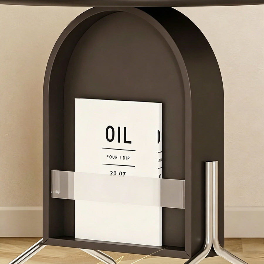 Roland Side Table with Book Storage, Black
