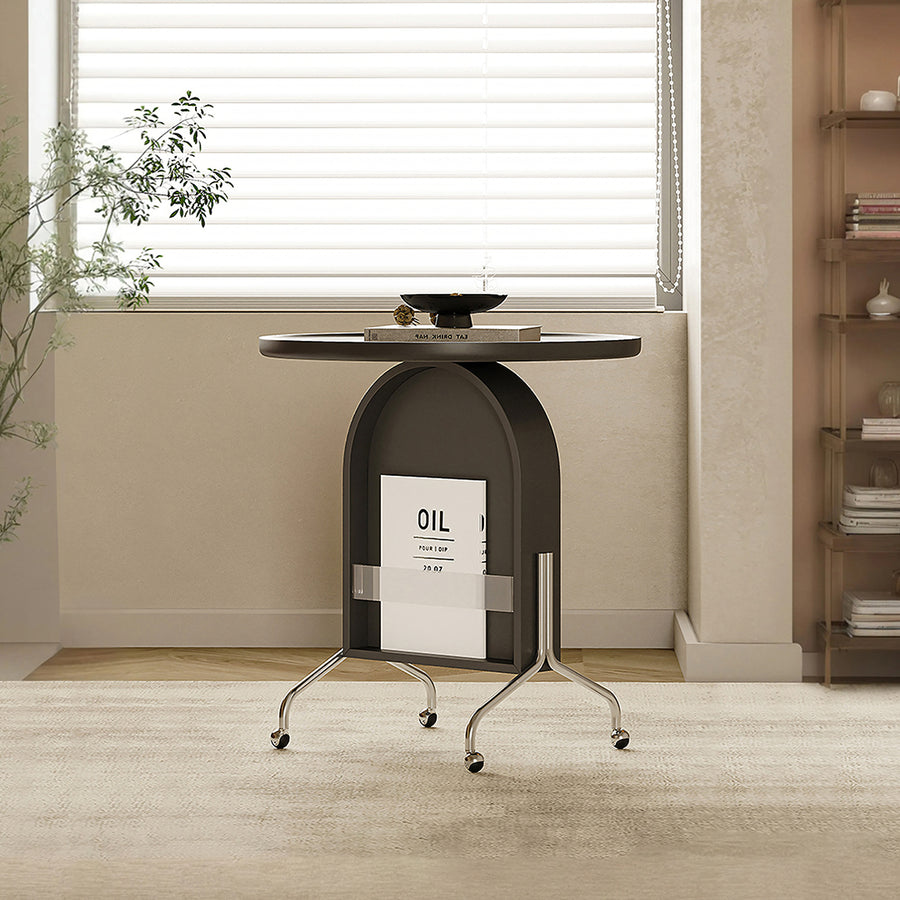 Roland Side Table with Book Storage, Black - roland book black side table UK