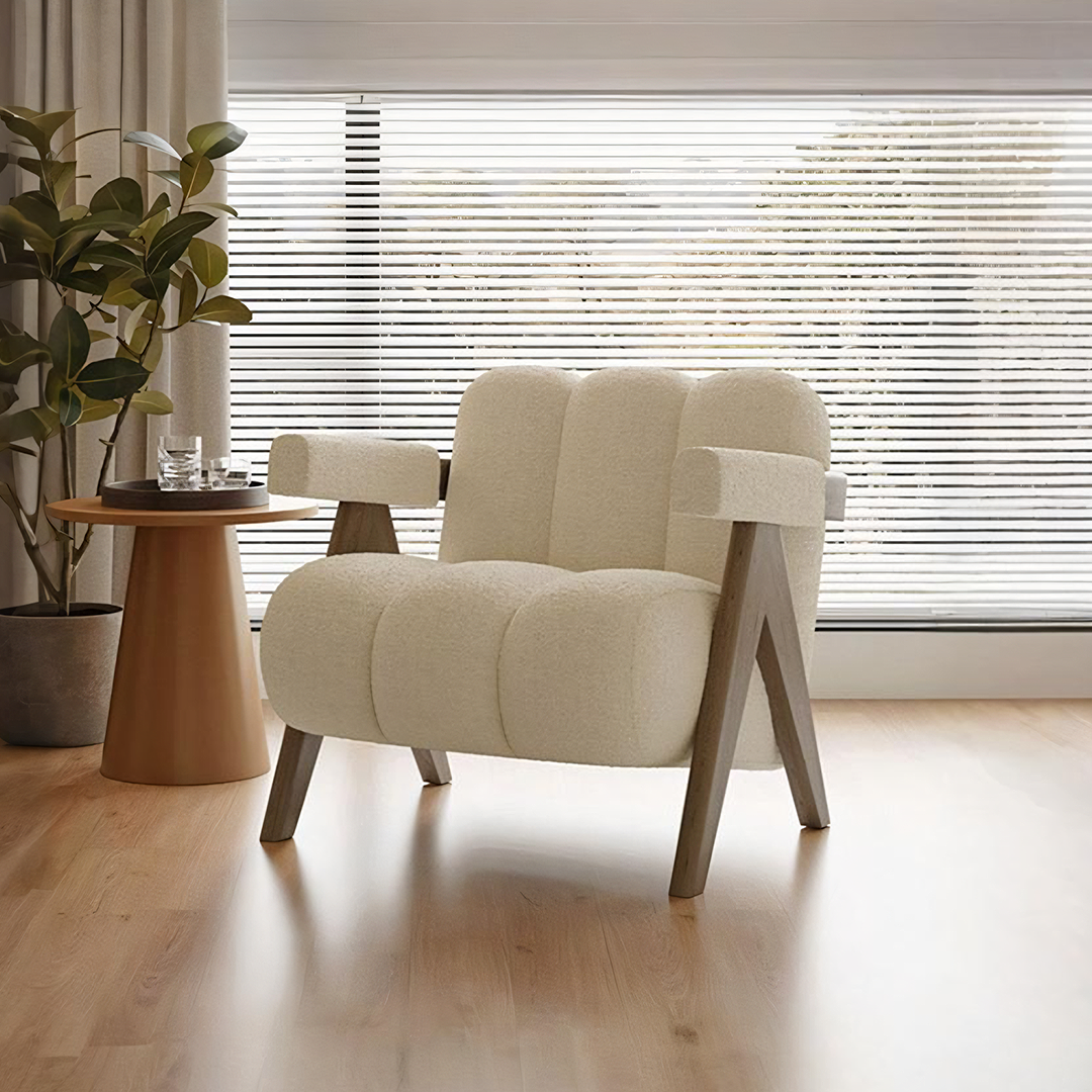 Rosa Armchair, Velvet/ Boucle - accent chair UK