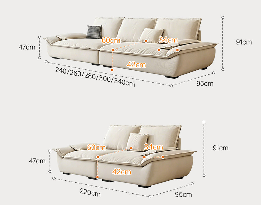 Rowan Two Seater & Three Seater Sofa, Cotton Linen product image 12