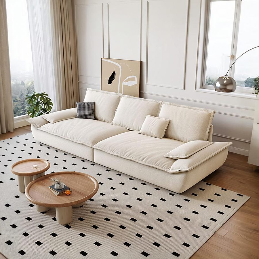 Rowan Two Seater & Three Seater Sofa, Cotton Linen for modern UK living room