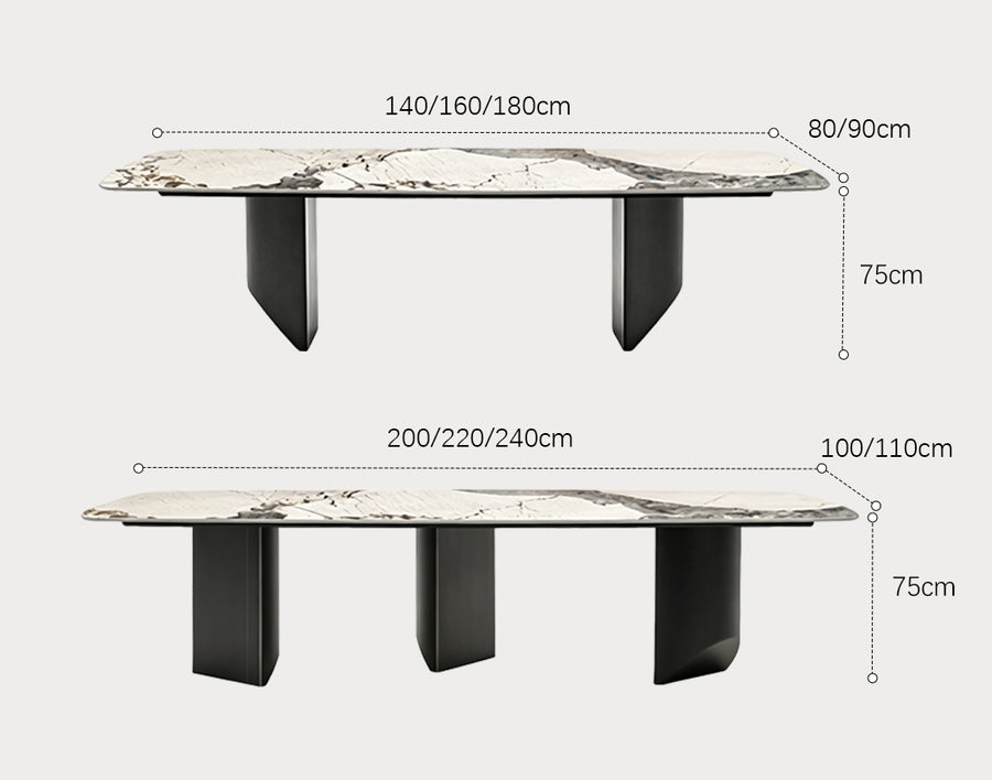 Rupert Dining Table front view as a modern dining table