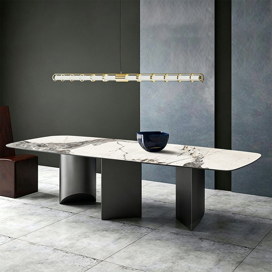 Rupert Dining Table lifestyle view with ceramic dining table uk