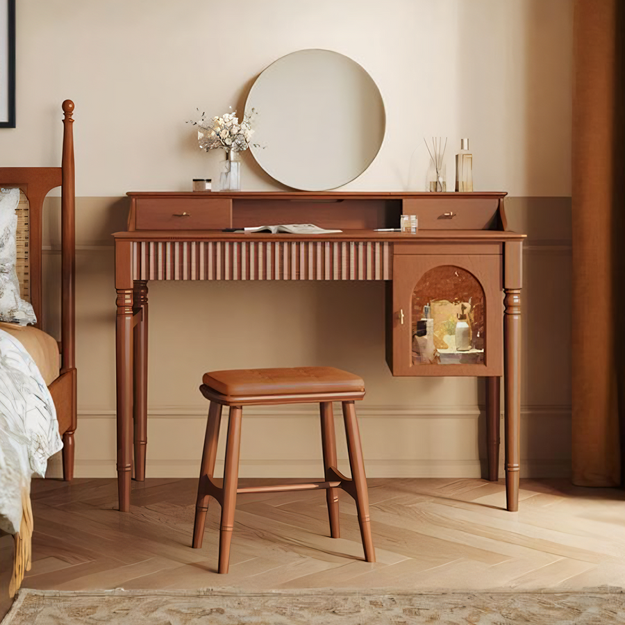 Ryan Dressing Table, Cherry Wood for modern UK living room
