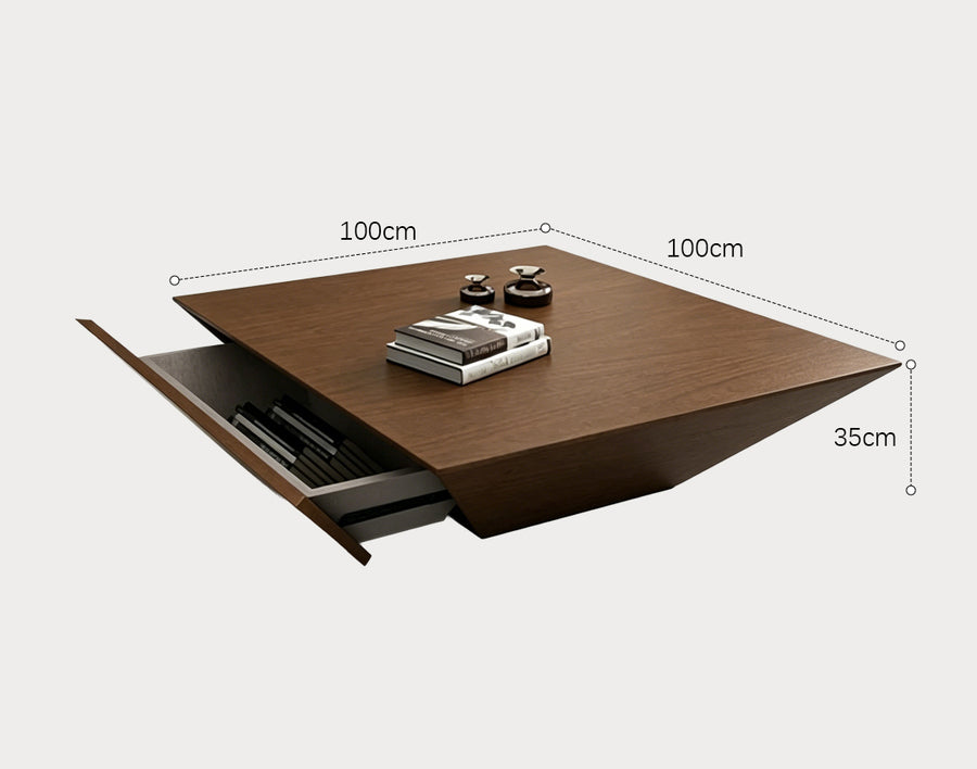 Saffron Coffee Table With Drawer, Walnut