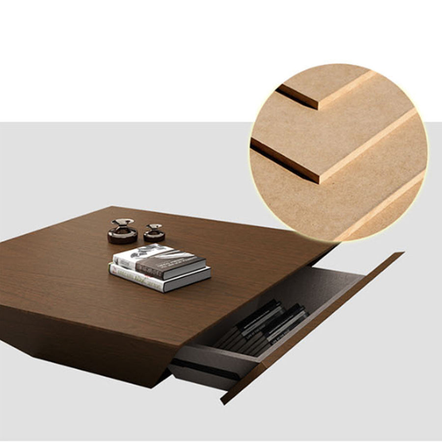 Saffron Coffee Table With Drawer, Walnut - Rit Concept