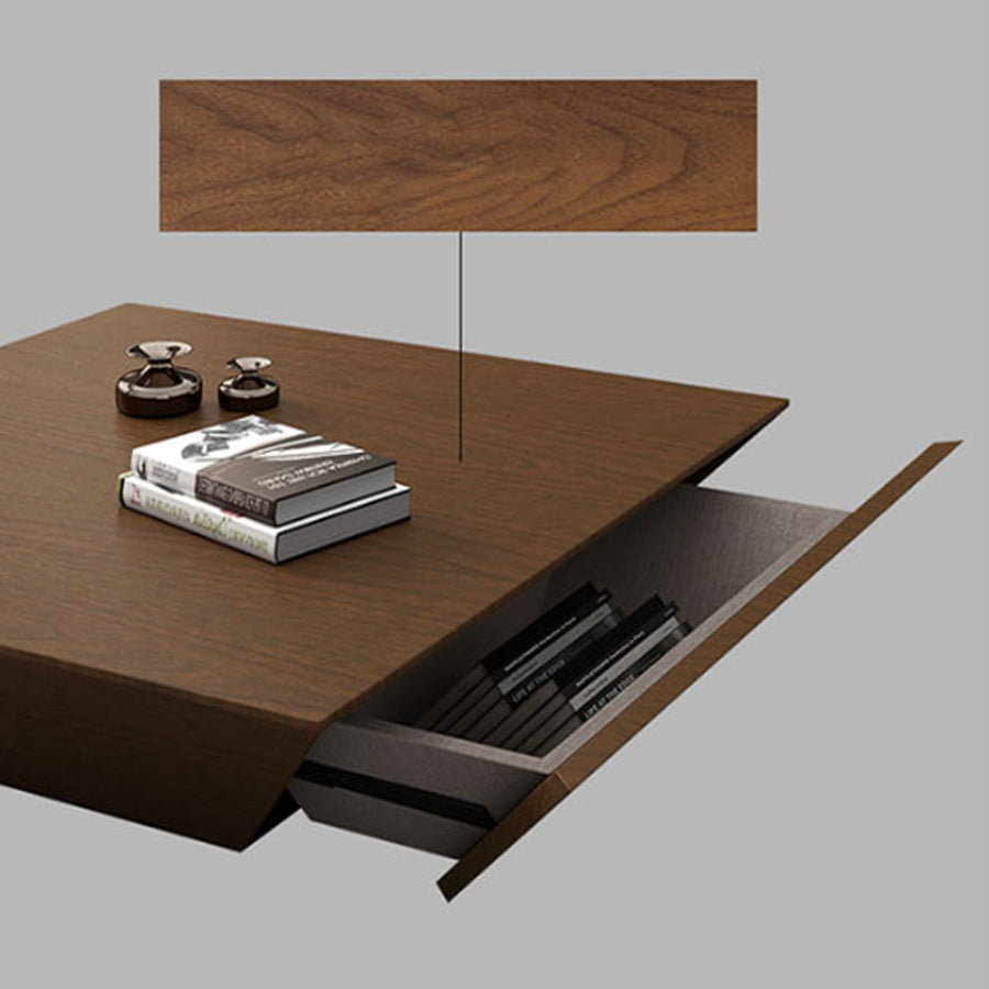Saffron Coffee Table With Drawer, Walnut - Rit Concept