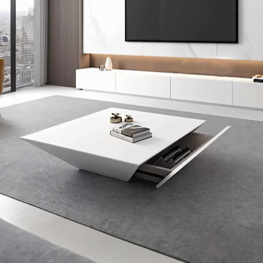 Saffron Coffee Table With Drawer, Walnut - saffron drawer walnut coffee table UK
