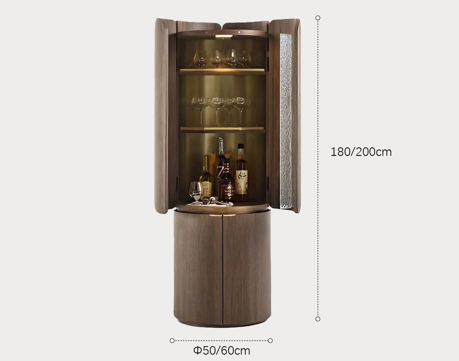Sakamoto Liquor Cabinet, Wine Storage With Two Doors