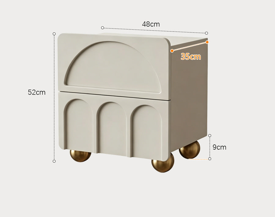 Sal Bedside Table, Cream Or Black