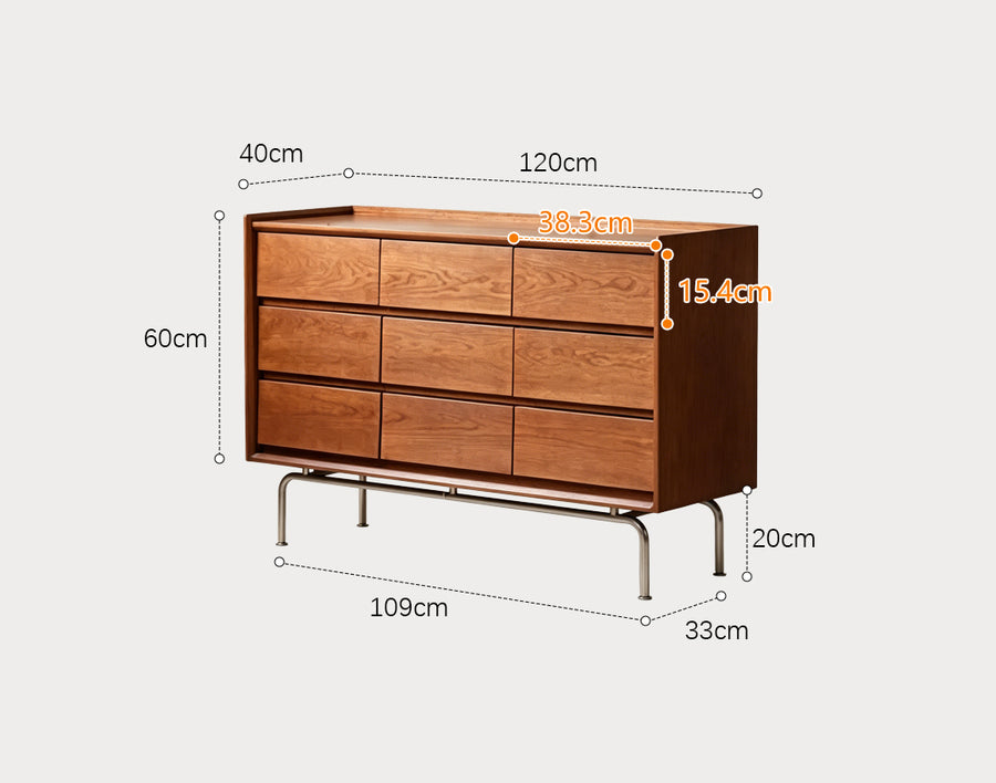 Sam Drawer Cabinet, Cherry Wood styled for modern sideboard cabinet