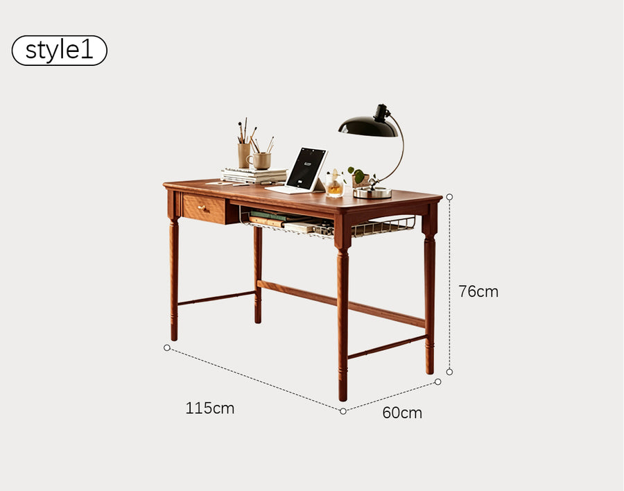 Sarah Office Desk, Cherry Wood - home office desk UK